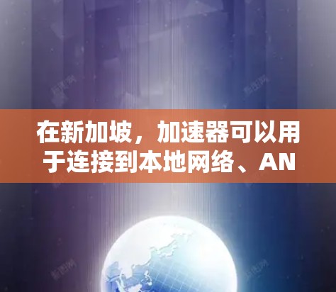 在新加坡,加速器可以用于连接到本地网络、ANZ网、ANZ本地网1、2、3号区或ANZ国际网等。以下是一些新加坡的加速器IP地址,供您参考 在新加坡,加速器可以用于连接到本地网络、ANZ网、ANZ本地网1、2、3号区或ANZ国际网等。以下是一些新加坡的加速器IP地址,供您参考