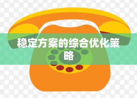 稳定方案的综合优化策略 稳定方案的综合优化策略